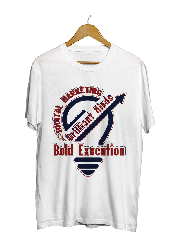 Digital Marketing – Brilliant Minds, Bold Execution white t-shirt