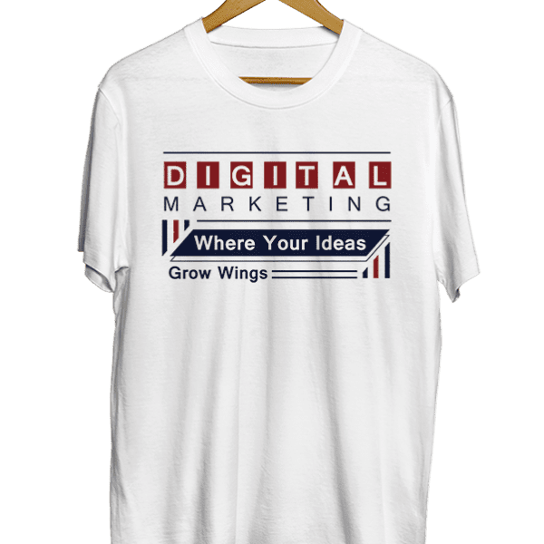 Digital Marketing – Where Your Ideas Grow Wings white t-shirt