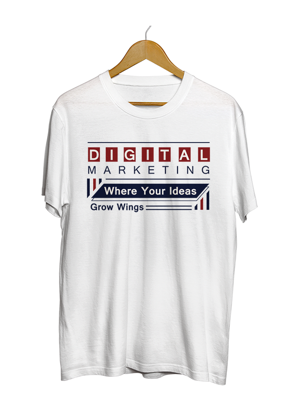 Digital Marketing – Where Your Ideas Grow Wings white t-shirt