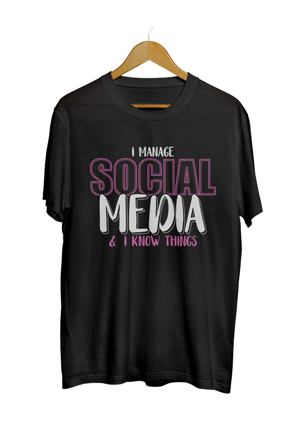 I manage social media, I am never offline black t-shirt