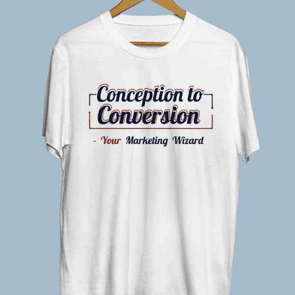 unisex-staple-t-shirt-white-front-62a9f792dcfca.jpg Conception to conversion. Your Marketing Wizard